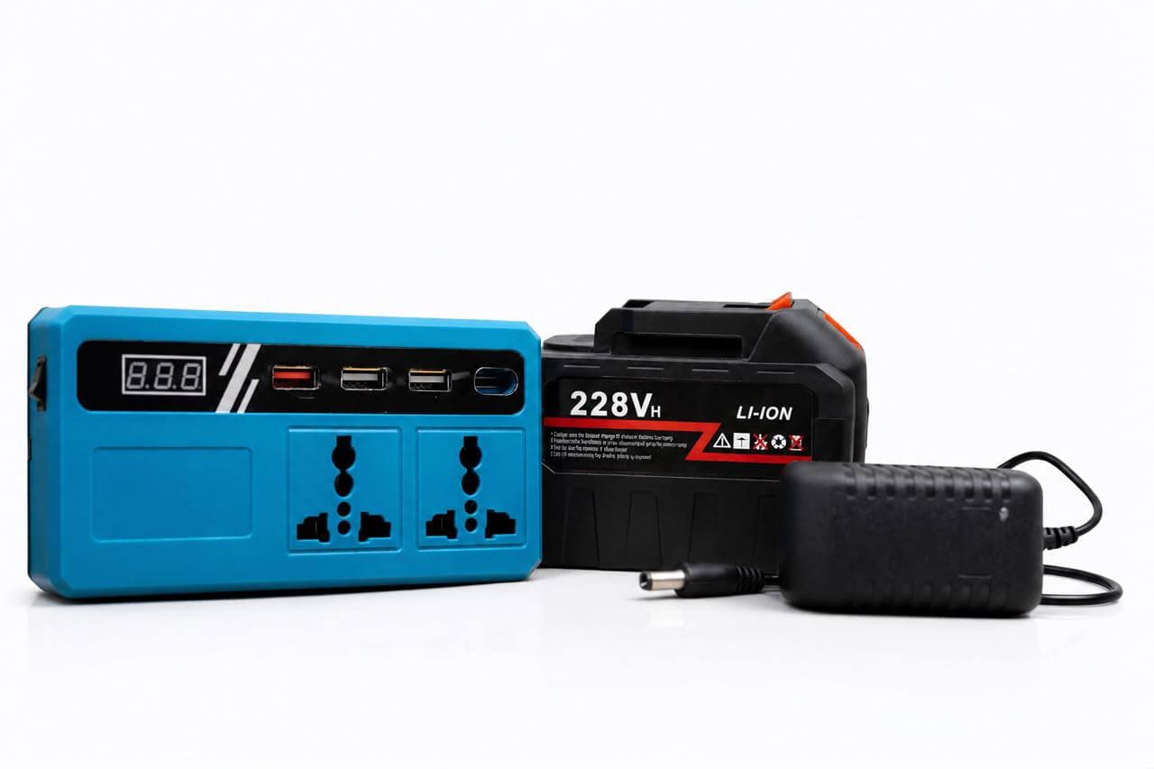 Complete PowerStation Set — Battery, Charger and Adapter